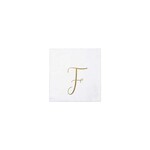 VIETRI Papersoft Napkins Gold Monogram Cocktail Napkins - F (Pack of 20)