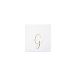 VIETRI Papersoft Napkins Gold Monogram Cocktail Napkins - G (Pack of 20)