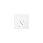 VIETRI Papersoft Napkins Gold Monogram Cocktail Napkins - N (Pack of 20)