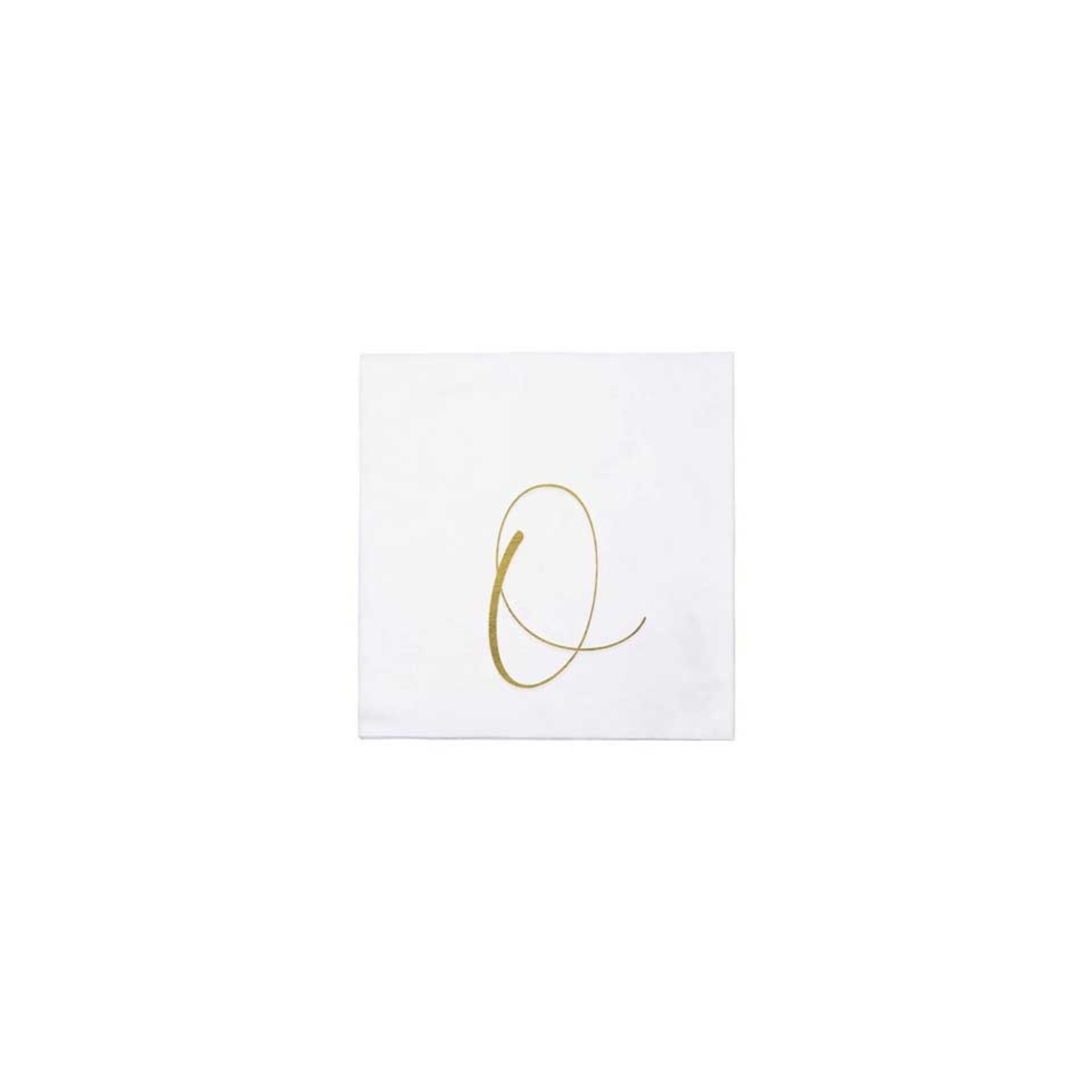 VIETRI Papersoft Napkins Gold Monogram Cocktail Napkins - O (Pack of 20)