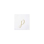 VIETRI Papersoft Napkins Gold Monogram Cocktail Napkins - P (Pack of 20)