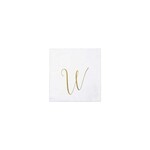 VIETRI Papersoft Napkins Gold Monogram Cocktail Napkins - W (Pack of 20)