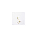 VIETRI Papersoft Napkins Gold Monogram Cocktail Napkins - S (Pack of 20)