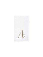 VIETRI Papersoft Napkins Gold Monogram Guest Towels - A (Pack of 20)