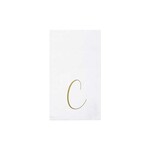 VIETRI Papersoft Napkins Gold Monogram Guest Towels - C (Pack of 20)