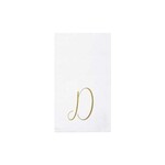 VIETRI Papersoft Napkins Gold Monogram Guest Towels - D (Pack of 20)