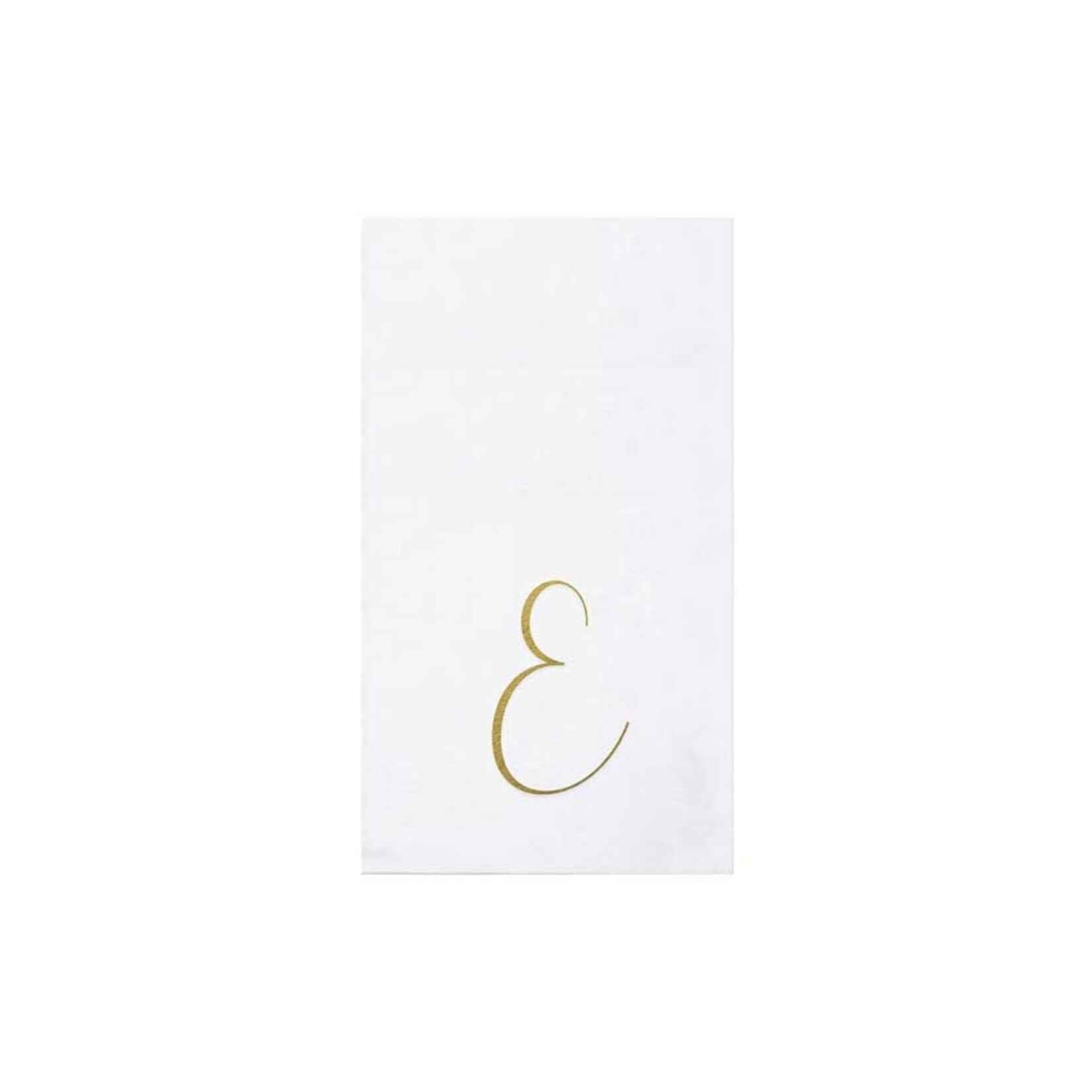 VIETRI Papersoft Napkins Gold Monogram Guest Towels - E (Pack of 20)
