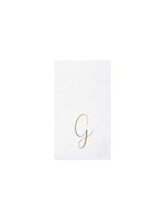 VIETRI Papersoft Napkins Gold Monogram Guest Towels - G (Pack of 20)