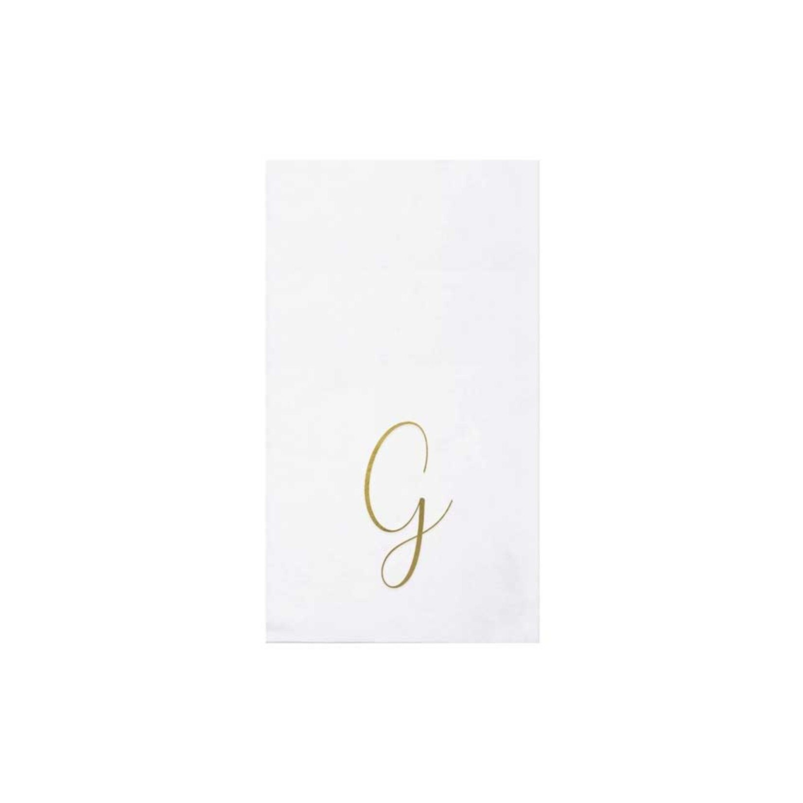 VIETRI Papersoft Napkins Gold Monogram Guest Towels - G (Pack of 20)