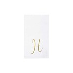 VIETRI Papersoft Napkins Gold Monogram Guest Towels - H (Pack of 20)