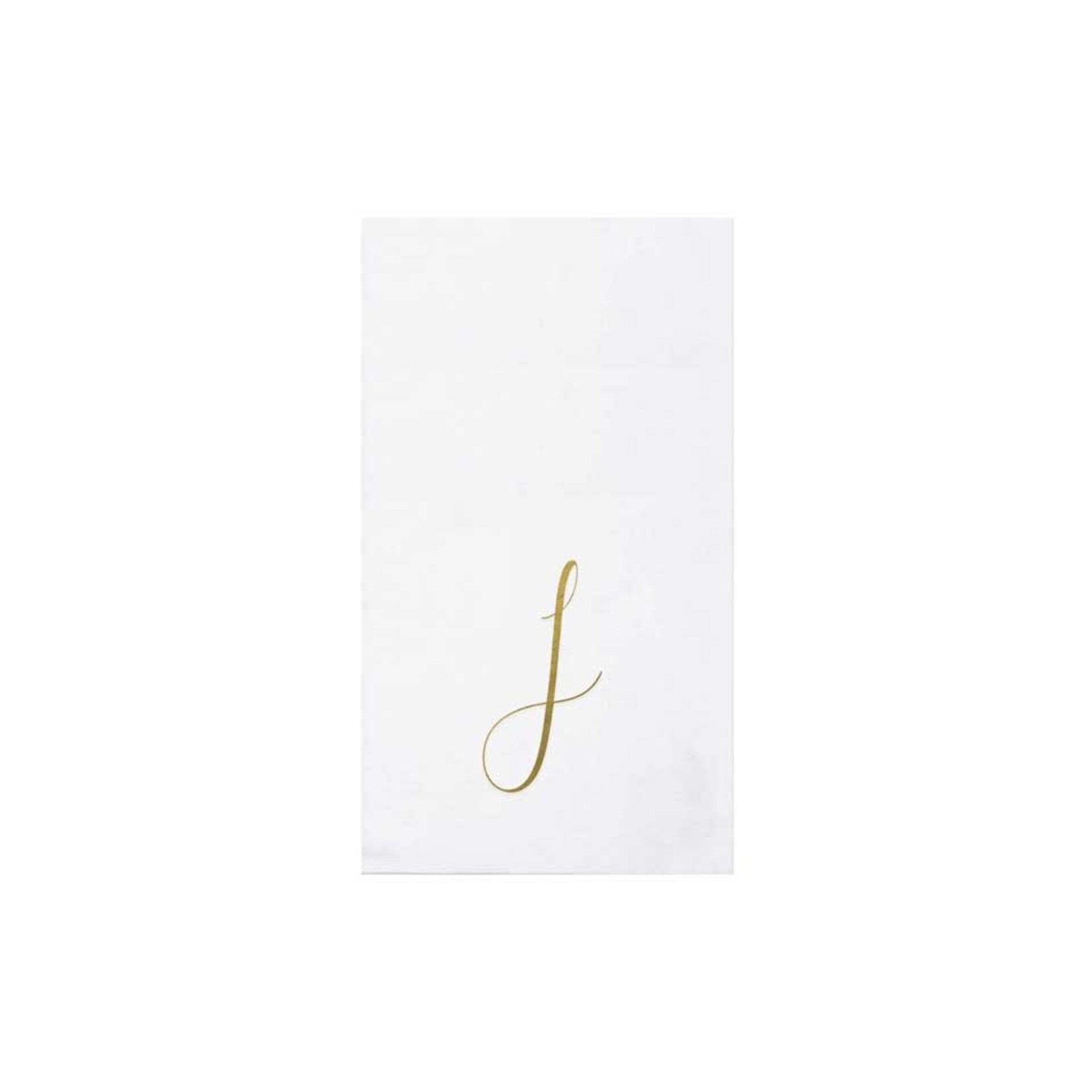 VIETRI Papersoft Napkins Gold Monogram Guest Towels - J (Pack of 20)