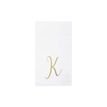 VIETRI Papersoft Napkins Gold Monogram Guest Towels - K (Pack of 20)