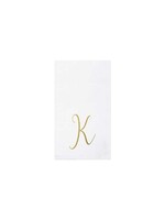 VIETRI Papersoft Napkins Gold Monogram Guest Towels - K (Pack of 20)