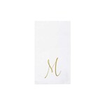 VIETRI Papersoft Napkins Gold Monogram Guest Towels - M (Pack of 20)