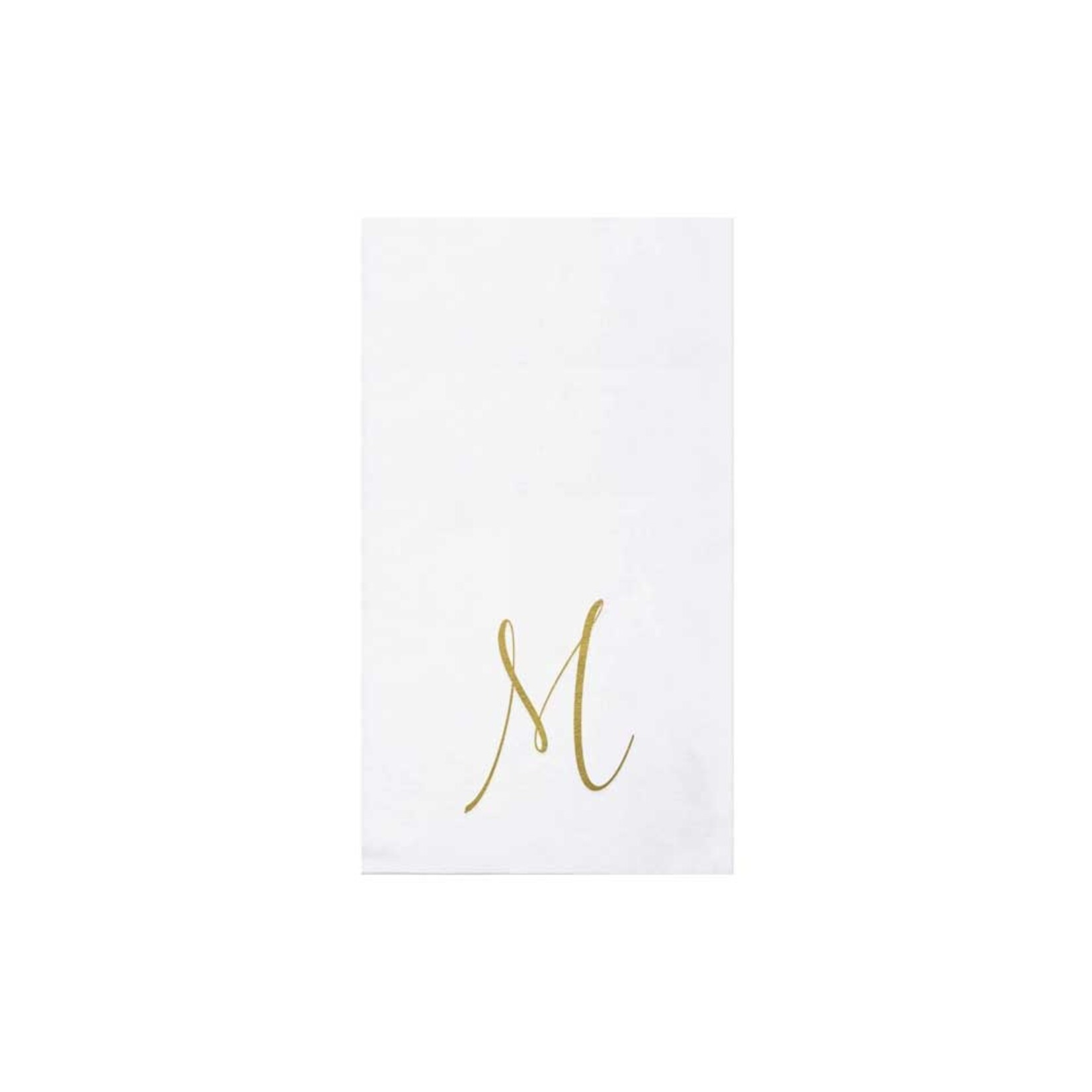 VIETRI Papersoft Napkins Gold Monogram Guest Towels - M (Pack of 20)