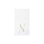 VIETRI Papersoft Napkins Gold Monogram Guest Towels - N (Pack of 20)