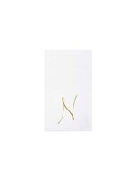 VIETRI Papersoft Napkins Gold Monogram Guest Towels - N (Pack of 20)