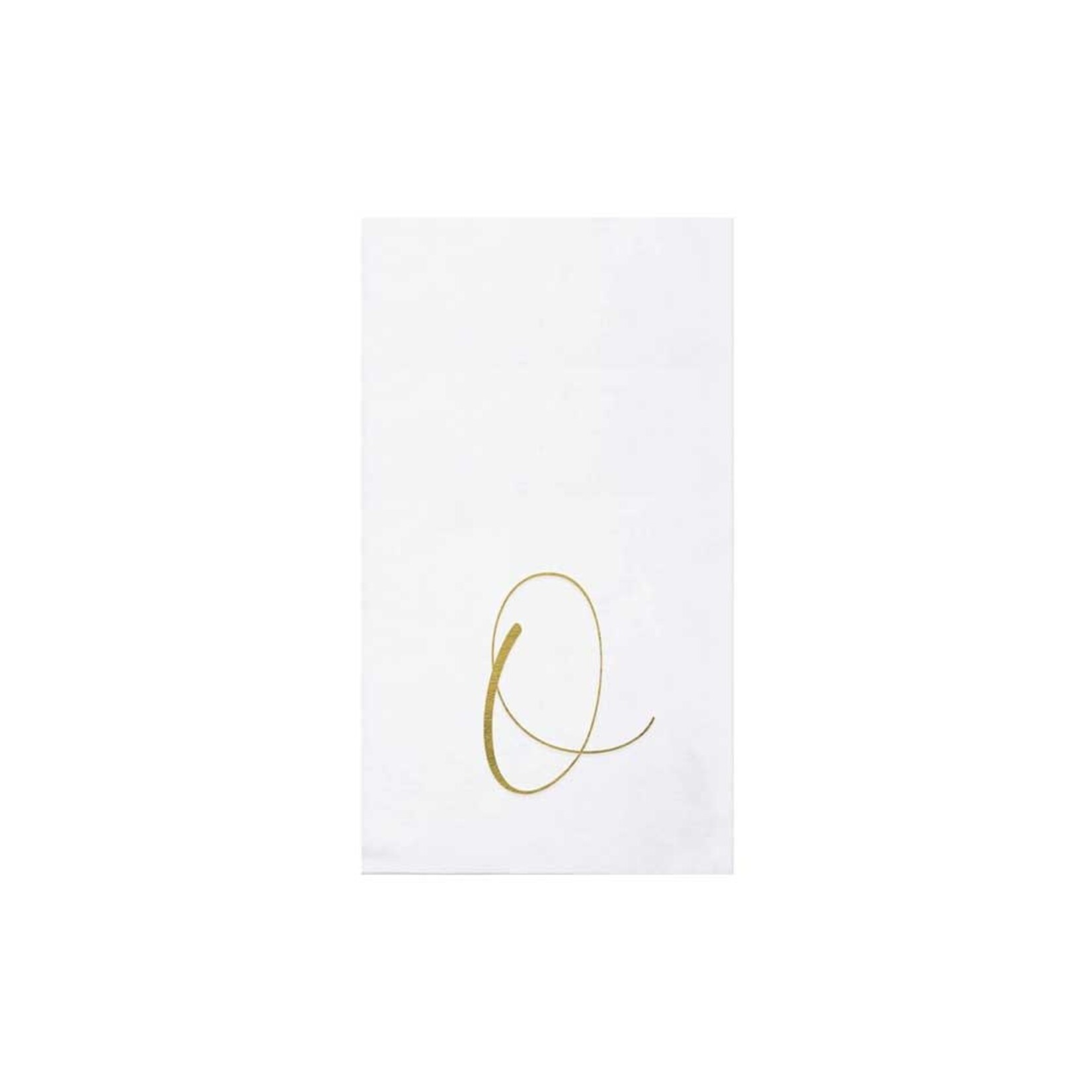 VIETRI Papersoft Napkins Gold Monogram Guest Towels - O (Pack of 20)