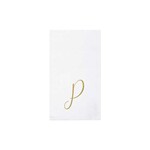 VIETRI Papersoft Napkins Gold Monogram Guest Towels - P (Pack of 20)