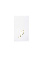 VIETRI Papersoft Napkins Gold Monogram Guest Towels - P (Pack of 20)