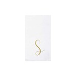 VIETRI Papersoft Napkins Gold Monogram Guest Towels - S (Pack of 20)