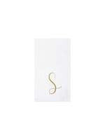 VIETRI Papersoft Napkins Gold Monogram Guest Towels - S (Pack of 20)