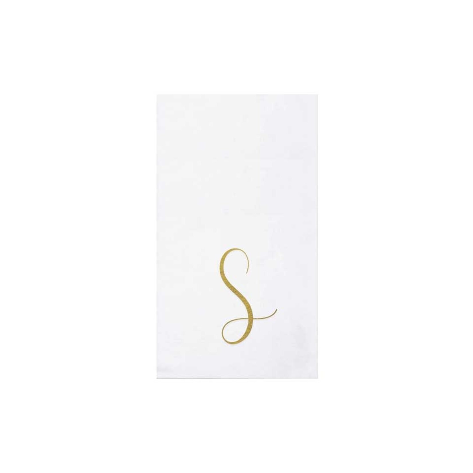 VIETRI Papersoft Napkins Gold Monogram Guest Towels - S (Pack of 20)