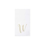 VIETRI Papersoft Napkins Gold Monogram Guest Towels - W (Pack of 20)