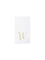 VIETRI Papersoft Napkins Gold Monogram Guest Towels - W (Pack of 20)