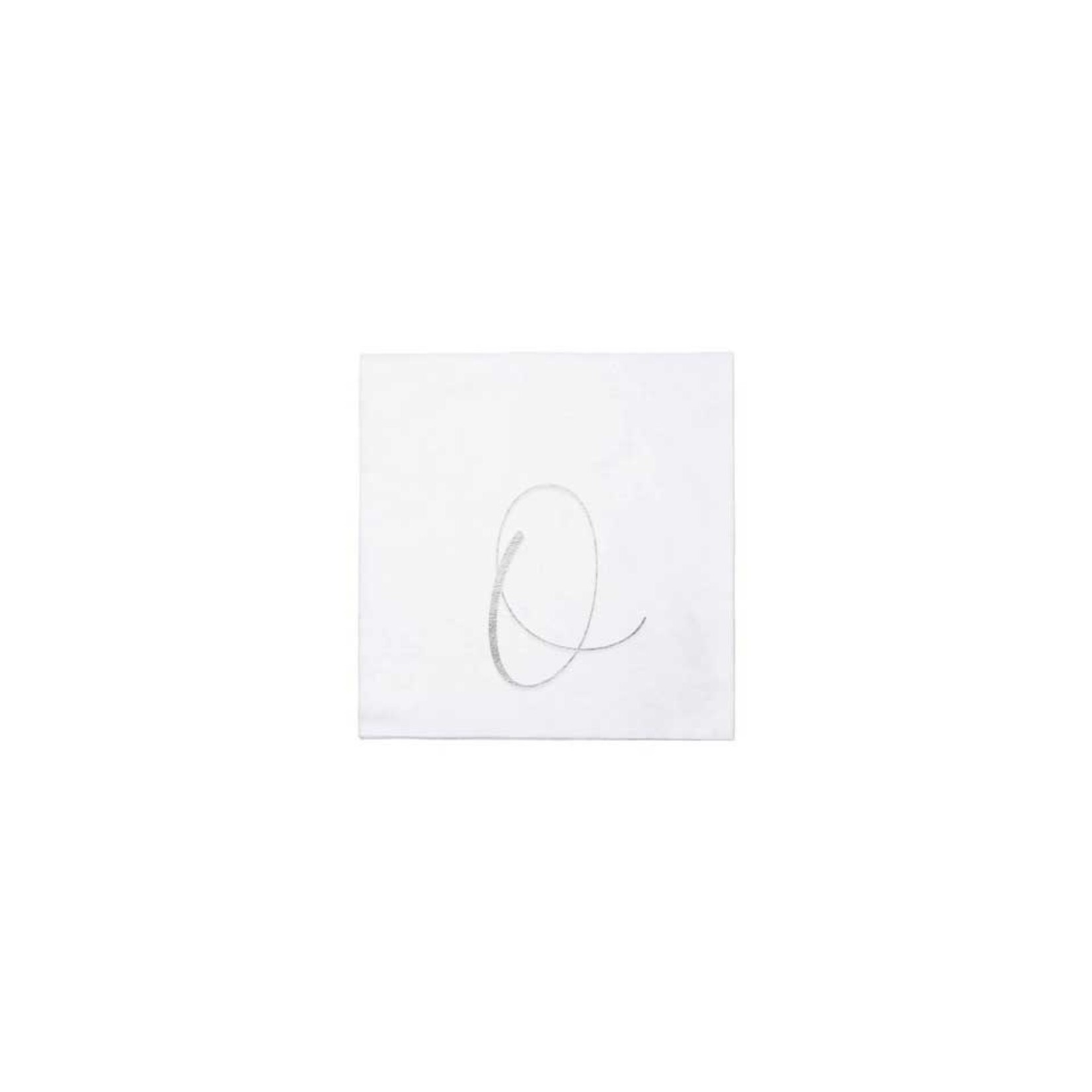 VIETRI Papersoft Napkins Silver Monogram Cocktail Napkins - O (Pack of 20)