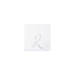 VIETRI Papersoft Napkins Silver Monogram Cocktail Napkins - R (Pack of 20)