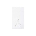 VIETRI Papersoft Napkins Silver Monogram Guest Towels - A (Pack of 20)