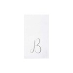 VIETRI Papersoft Napkins Silver Monogram Guest Towels - B (Pack of 20)