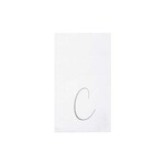 VIETRI Papersoft Napkins Silver Monogram Guest Towels - C (Pack of 20)