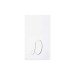 VIETRI Papersoft Napkins Silver Monogram Guest Towels - D (Pack of 20)