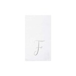 VIETRI Papersoft Napkins Silver Monogram Guest Towels - F (Pack of 20)