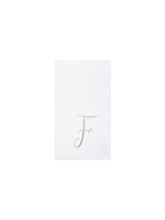 VIETRI Papersoft Napkins Silver Monogram Guest Towels - F (Pack of 20)