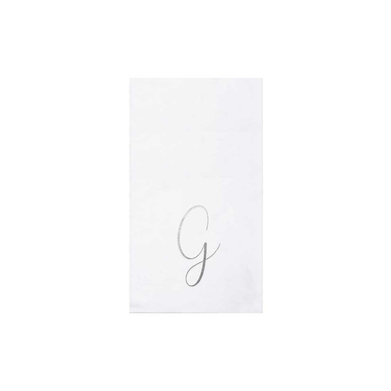 VIETRI Papersoft Napkins Silver Monogram Guest Towels - G (Pack of 20)