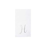 VIETRI Papersoft Napkins Silver Monogram Guest Towels - H (Pack of 20)