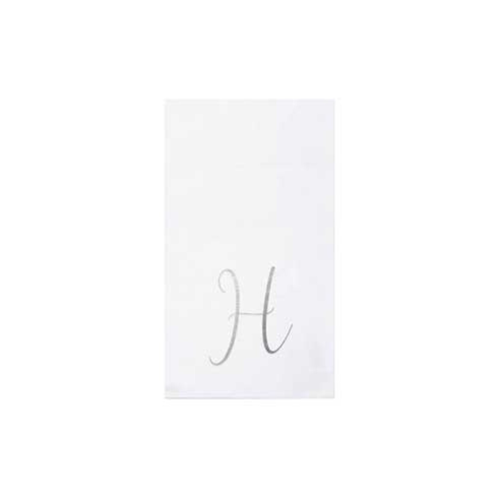 VIETRI Papersoft Napkins Silver Monogram Guest Towels - H (Pack of 20)