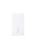 VIETRI Papersoft Napkins Silver Monogram Guest Towels - J (Pack of 20)