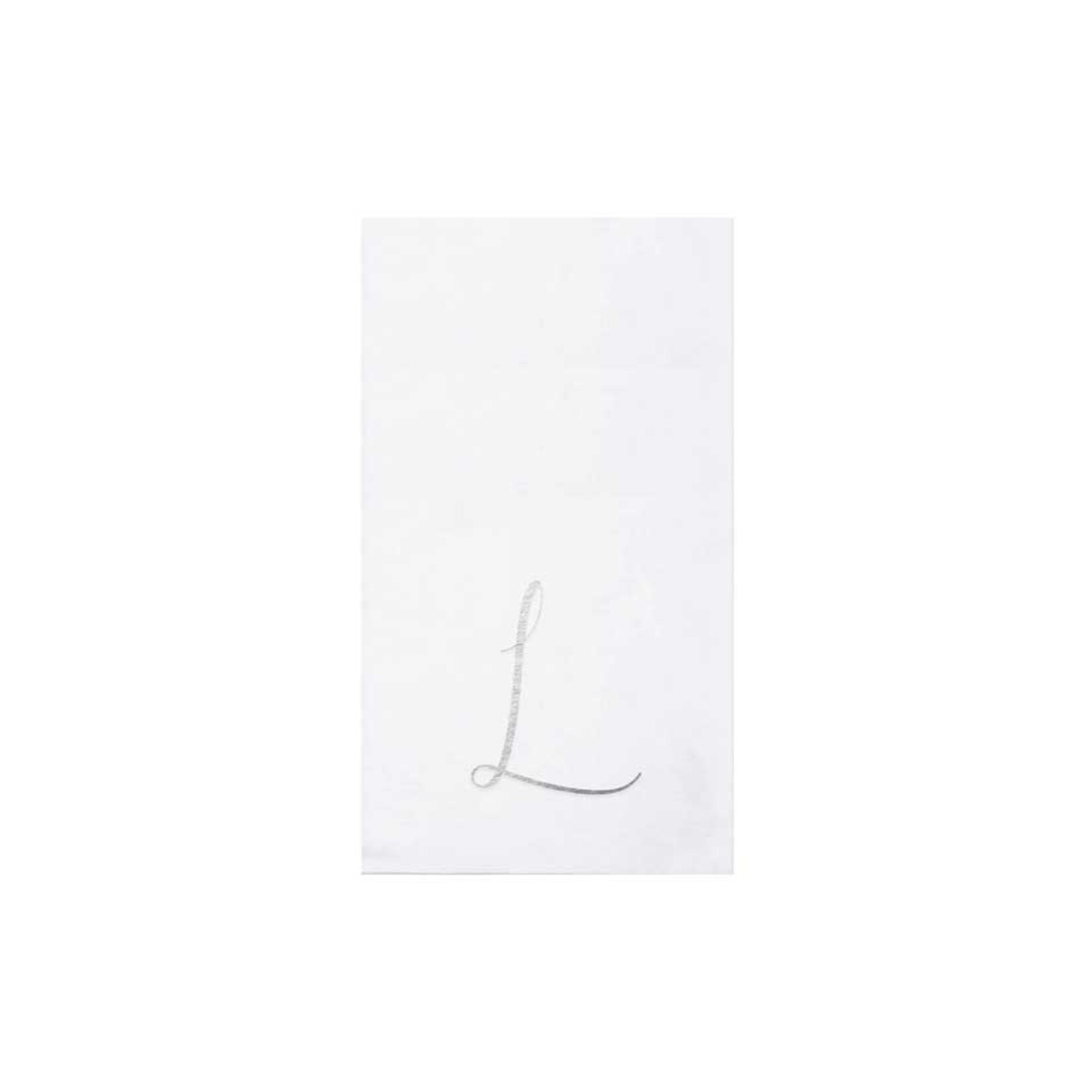 VIETRI Papersoft Napkins Silver Monogram Guest Towels - L (Pack of 20)