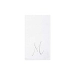 VIETRI Papersoft Napkins Silver Monogram Guest Towels - M (Pack of 20)