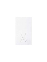 VIETRI Papersoft Napkins Silver Monogram Guest Towels - M (Pack of 20)