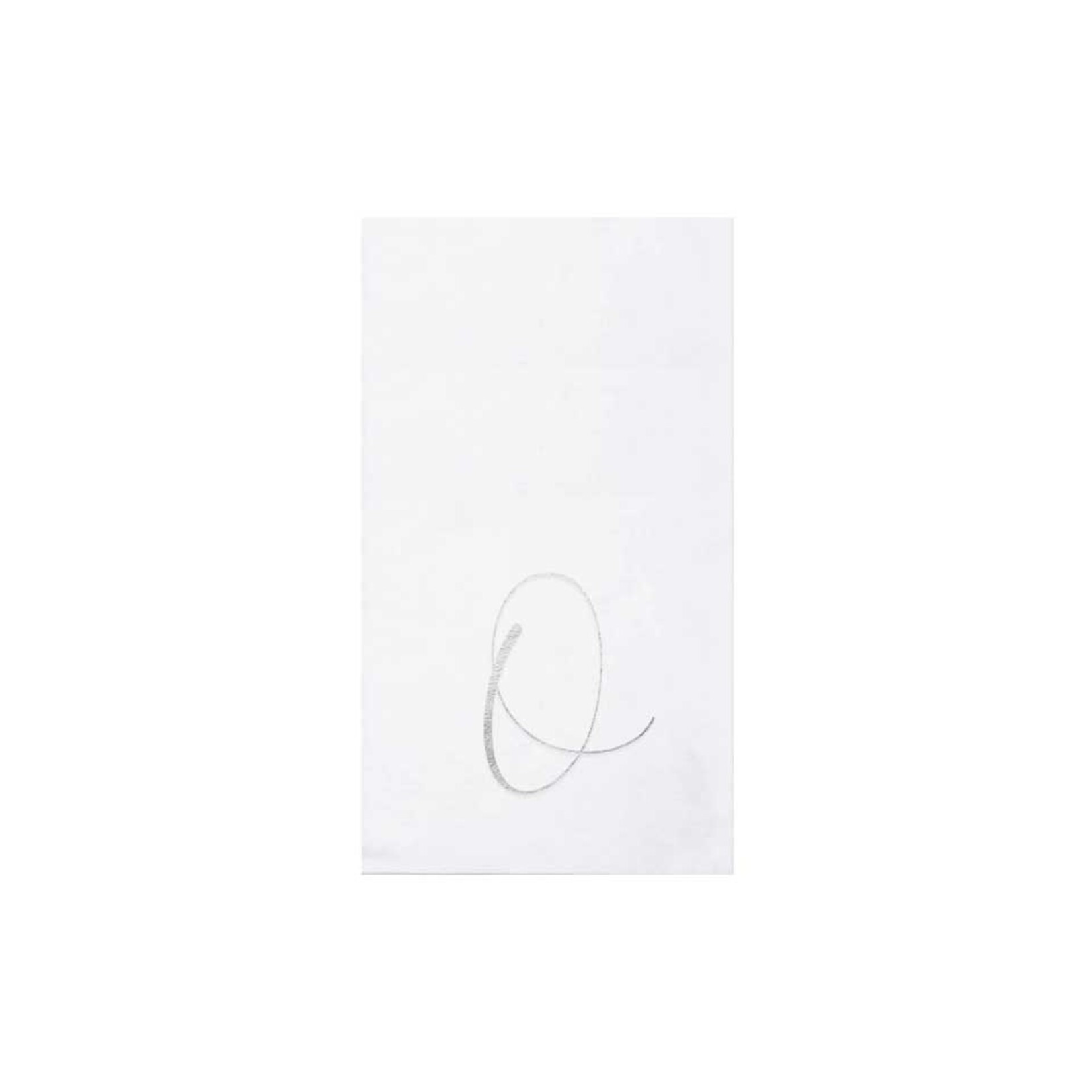 VIETRI Papersoft Napkins Silver Monogram Guest Towels - O (Pack of 20)