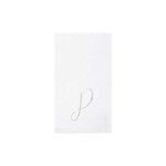 VIETRI Papersoft Napkins Silver Monogram Guest Towels - P (Pack of 20)