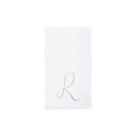 VIETRI Papersoft Napkins Silver Monogram Guest Towels - R (Pack of 20)