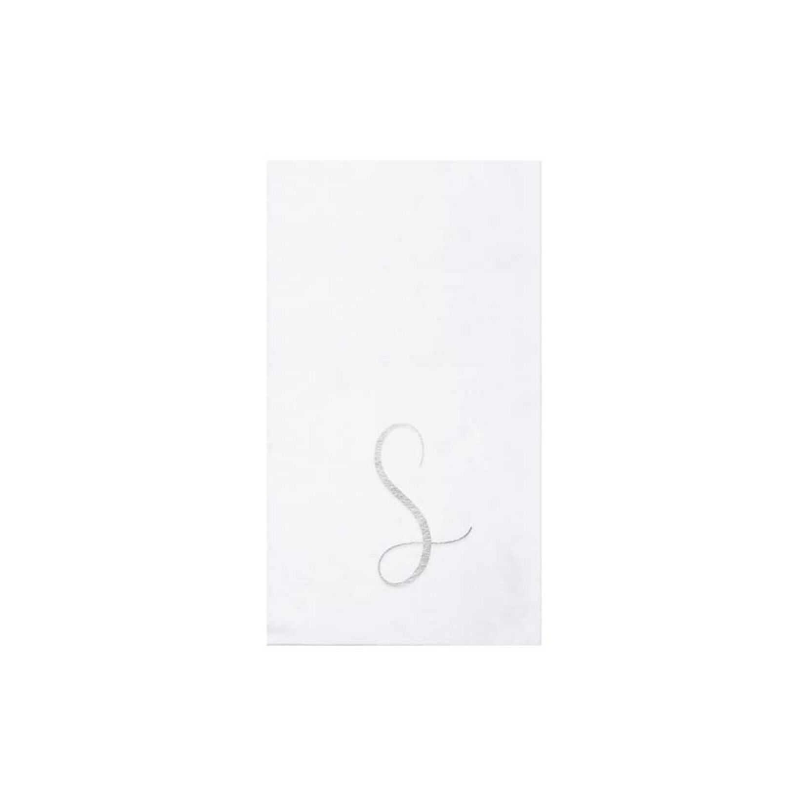 VIETRI Papersoft Napkins Silver Monogram Guest Towels - S (Pack of 20)