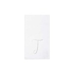 VIETRI Papersoft Napkins Silver Monogram Guest Towels - T (Pack of 20)