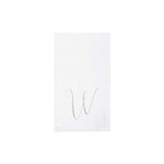 VIETRI Papersoft Napkins Silver Monogram Guest Towels - W (Pack of 20)